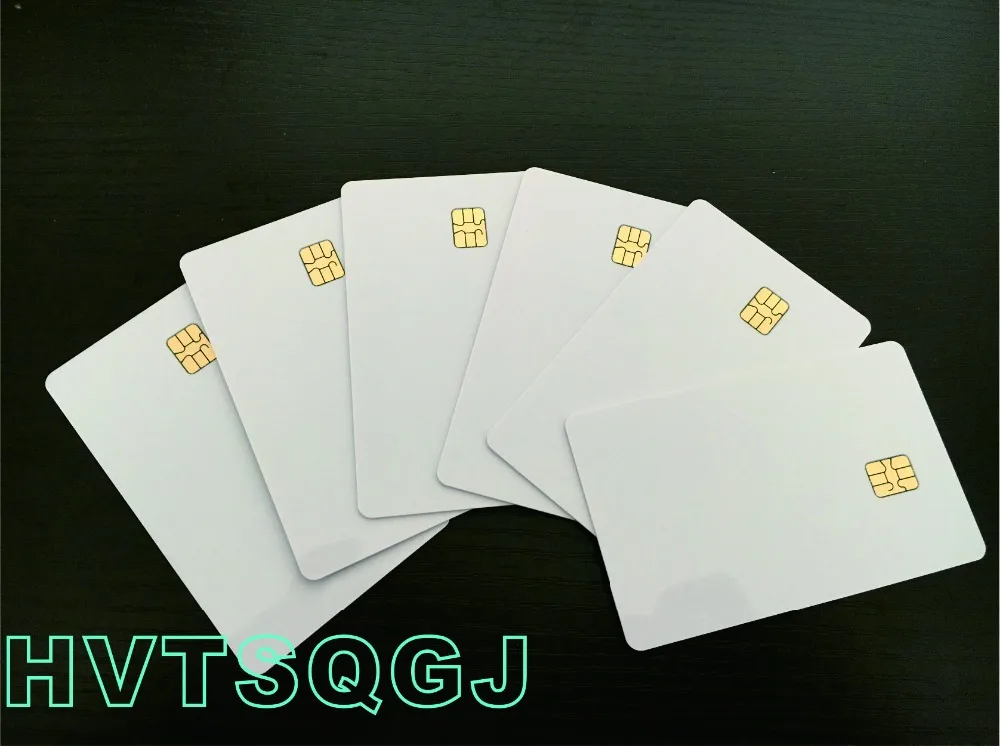 50pcs ISO 7816 Blank White pvc chip CR80 Standard size SLE4442 plastic contact smart card