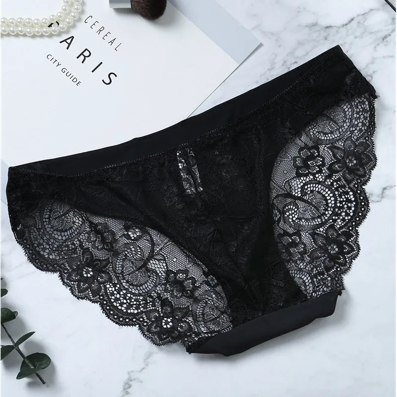 S-2XL Lace Women Sexy Panties Low Waist Hollow Transparent Panties Underwear Seamless G String Thongs 1pcs/lot