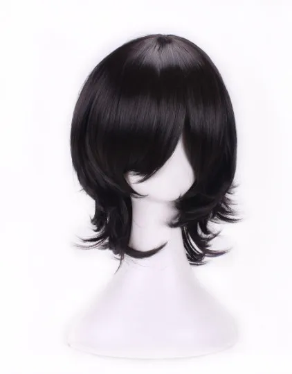 Fei-Show Syntheitc Heat Resistant Fiber Short Wavy Black Hair Wig Costume Cartoon Role Cosplay Salon Party Women Student Bob Wig