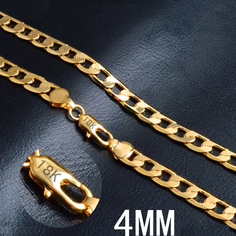 2018 Hot sale  chain S925 Silver color 4 mm 20 inch,  1:1  chain for women gold necklace Silver color necklace N011