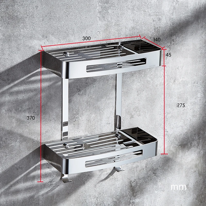 Stainless steel 304 bathroom corner shelf shower room rack for body wash bottle toilet corner table shelf rack holder MJ99652