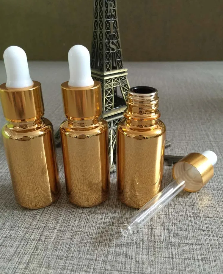 

70pieces wholesale 15ml High temperature gold plated dropper bottle,dropper container,essentical oil bottle wholesale