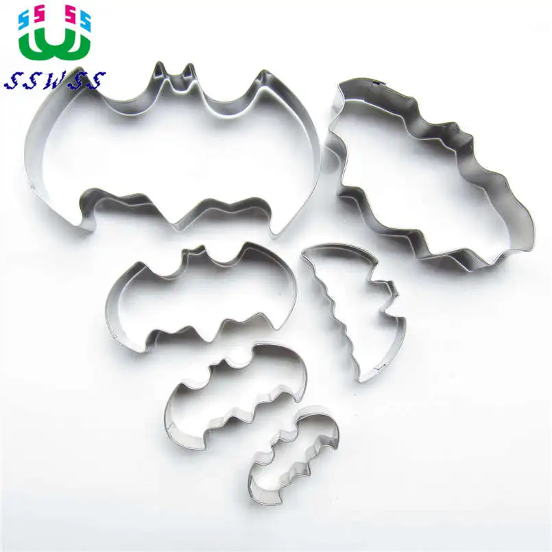 Six Only Cool Bats Shape Cake Decorating Fondant Cutters Tools,Cartoon Legends Cake Cookie Biscuit Baking Molds,Direct Selling