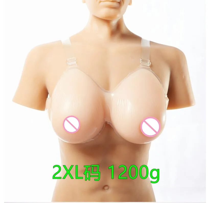 

Silicone Fake False Breast crossdresser silicone breast form silicone breast chest prosthesis 1200g 36DD/38D-40C Free shipping