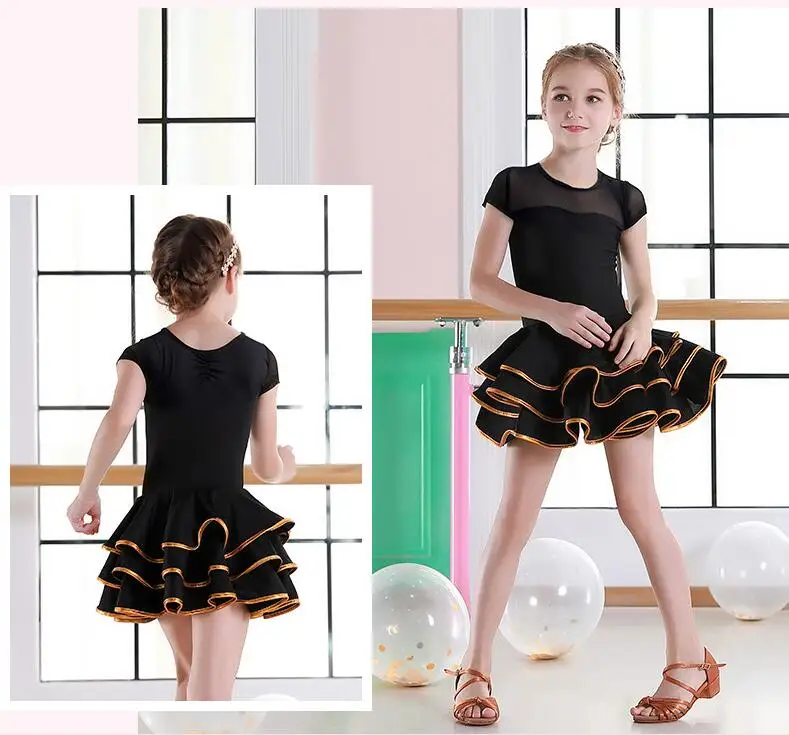 ballroom latin dresses dance dress for girls salsa dress kids rumba 2019 children spandex samba skirt tango competition clothes