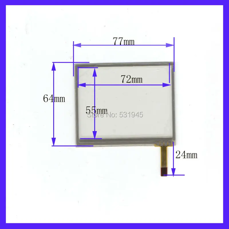 

ZhiYuSun 3.5Inch Touch Screen 77mm*64mm 4 wire resistive USB touch panel overlay kit digital product 77*64 sensor glass on