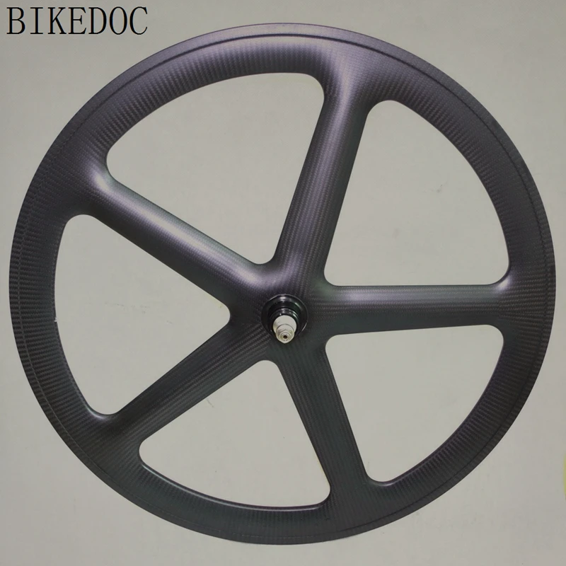 BIKEDOC 700C 50mm Carbon 5 Spoke Wheel With Chosen Hub Tubular And Clincher Road/Track /Fixed Gear Wheel