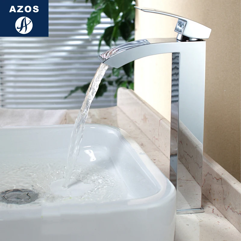 Azos Under Counter Basin Faucet Soft Wash Basin Brass White Cold and Hot Switch  Shower Room Basin Bathroom Cabinet Single Handl