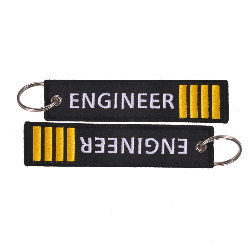 POMPOM 3PCS/LOT Stitch Engineer keychains for Aviation Gifts aviation keychain Custom Embroidery Keychain Ring Key Tags llaveros