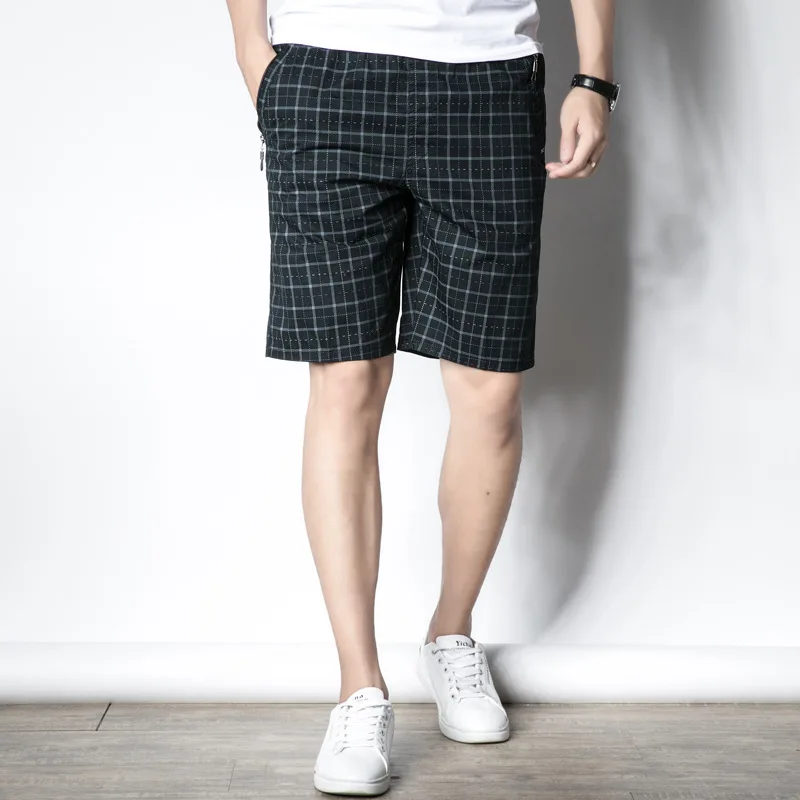 Oversized Men\'s Casual Shorts Summer Pure Cotton Plus Size Plaid Home Shorts Male Beach Shorts Men Clothing 5XL AF8993