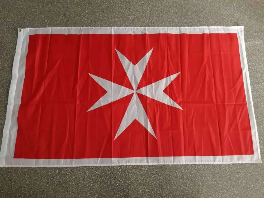 johnin  90x150cm white Maltese cross Malta Variant flag