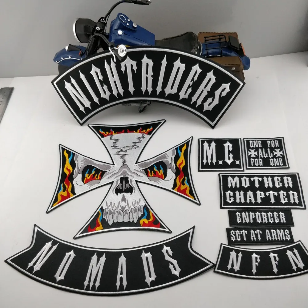 Night Rider Nomads Patch komplet haftów żelazko na podszewce kurtka motocykl niestandardowe DIY