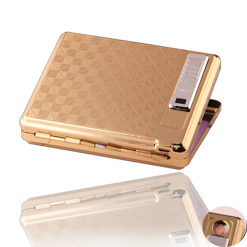 20 Cigarettes Box USB Cigarette Case With Cigar Lighter Gift Box