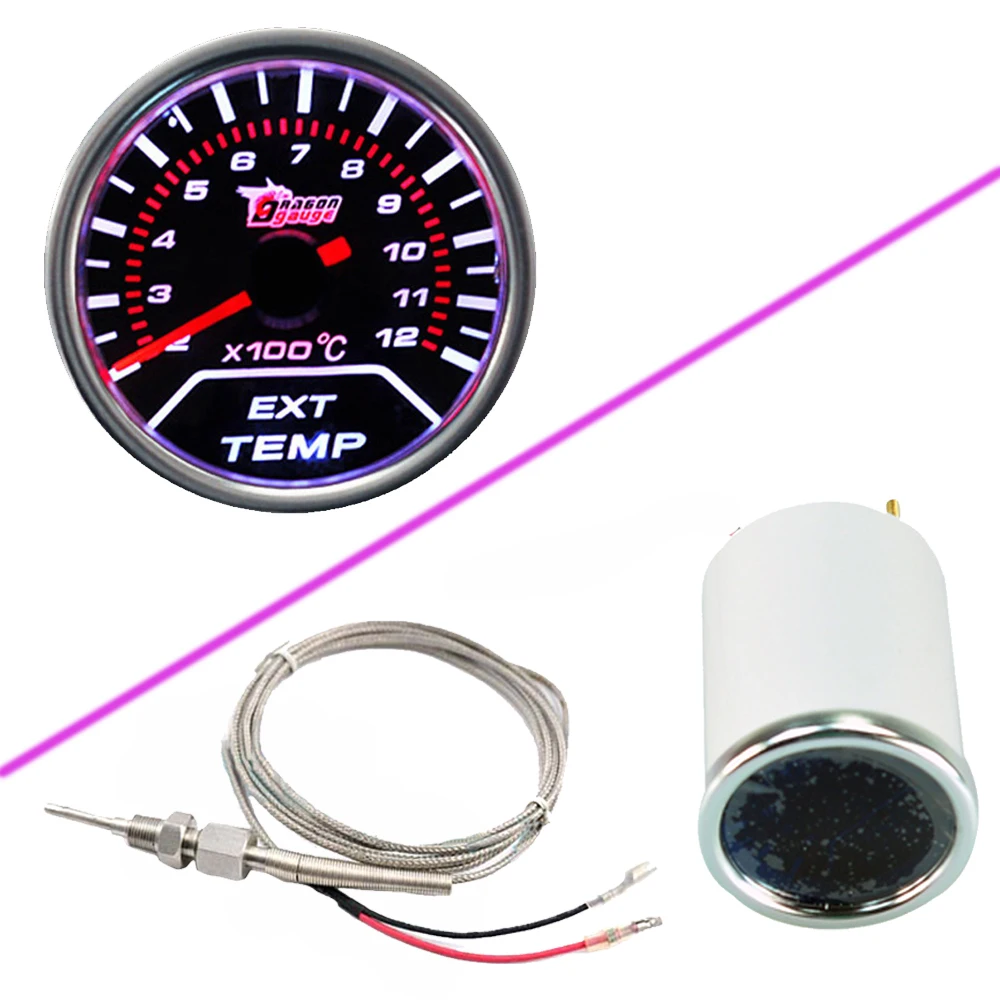 EE support  Car Motor Universal Smoke Len 2" 52mm Indicator EGT Exhaust Gas Temp Gauge Meter LED Display Automobile Parts