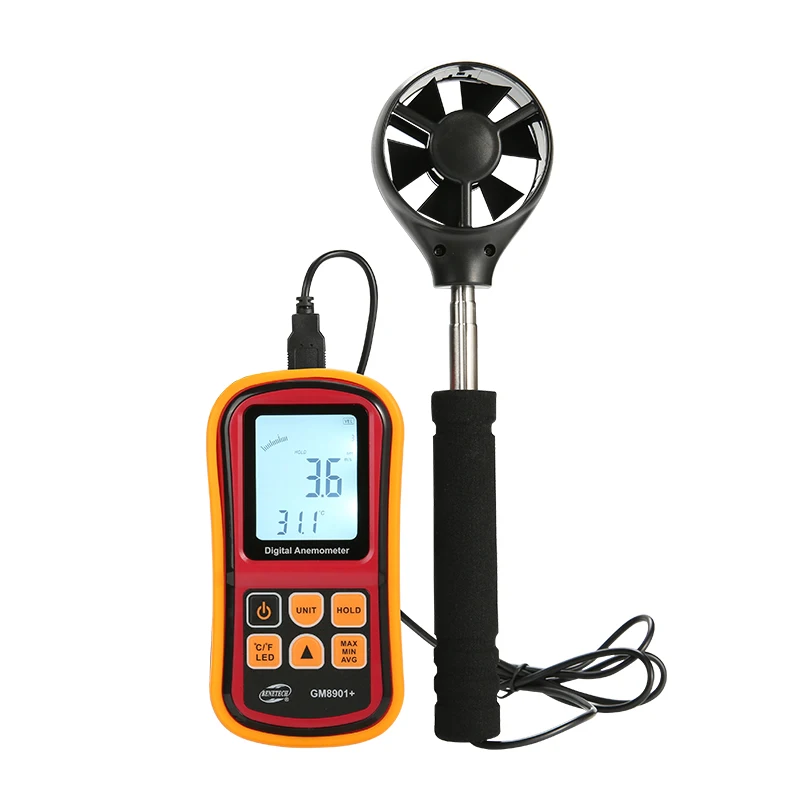 GM8909/GM8901+/GM8902+ nemometer Wind Speed Meter Air Volume Ambient Temperature Tester With USB Interface