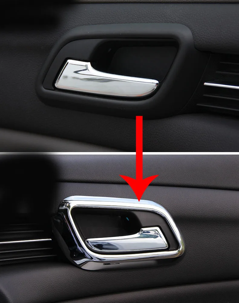 2pcs for Chevrolet Malibu 2012-2015 Inside handle Decorative frame Bright circle Plating sticker