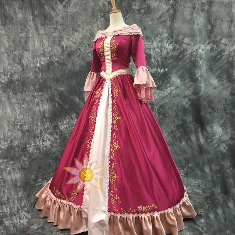 Cartoon Beauty And Beast Belle Cosplay Costume Adult Bella Princess Long Dress Cloak Women Christmas Halloween Stage Party Dress