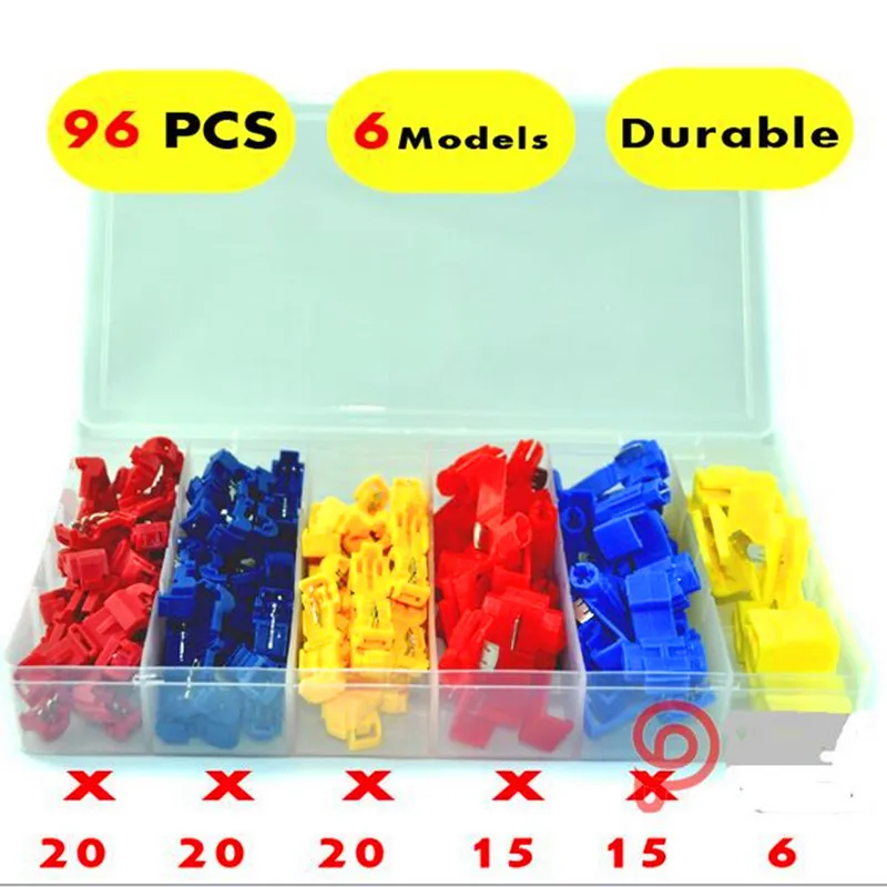 

96Pcs Splice Scotch Lock Quick Wire Connector Kits 22-10 Gauge