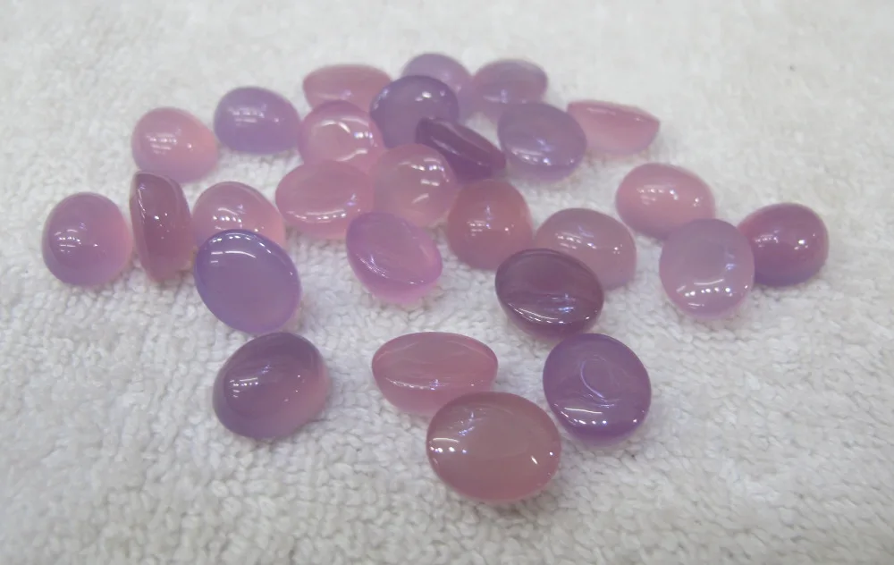 High Quality Natural Purple Agate Carnelian Oval Shape Bead Cabochon 8x10mm Natural Gem Stone Jewelry Ring Cabochon 10pcs/lot