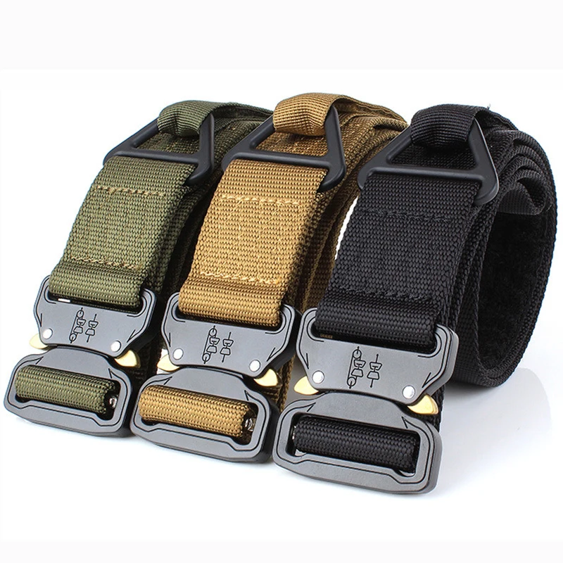 MEDYLA Adjustable Men Tactical Belt Heavy Duty Waist Belt Nylon Military Tactical Belts with Metal Buckle Hunting Accessories