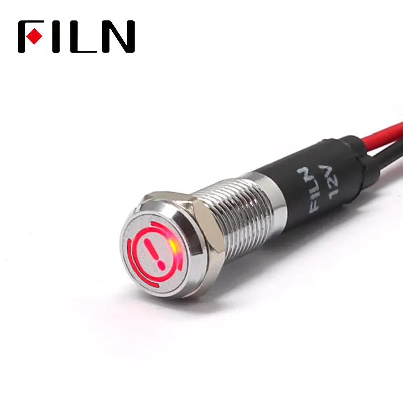 FILN-مؤشر خطأ لوحة القيادة led ، 8 مللي متر ، أحمر ، أصفر ، أبيض ، أزرق ، أخضر ، 12 فولت ، مع كابل 20 سنتيمتر ، للسيارة