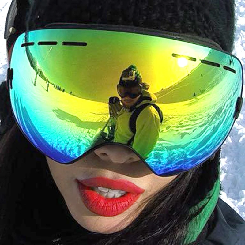 

New Winter Women Ski Goggles Double Anti Fog Lens Spherical Skiing Eyewear Outdoor Sports Snow Goggles Ski Glasses