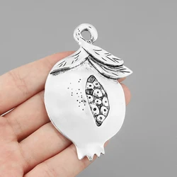 2Pcs Tibetan Silver Large Creative Pomegranate Fruit Food Charms Pendant For DIY Necklace Jewelry Making Supplies