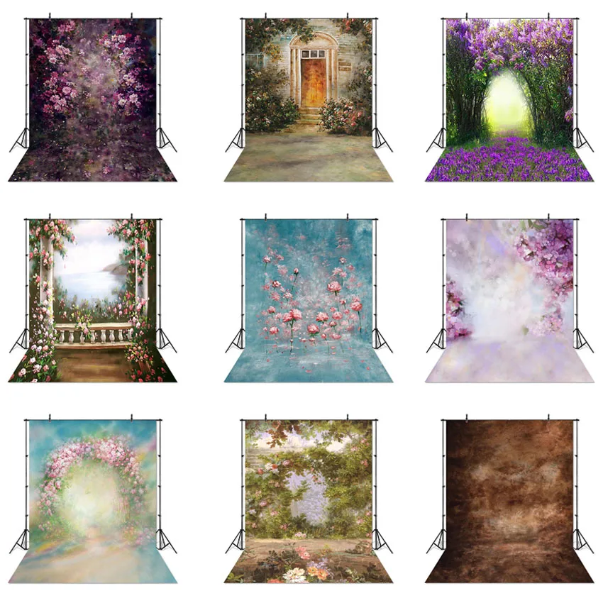 Fondo de fotografía de flores para recién nacidos, telón de fondo con pintura Floral para boda, estudio fotográfico, fotocall para bebés y niños