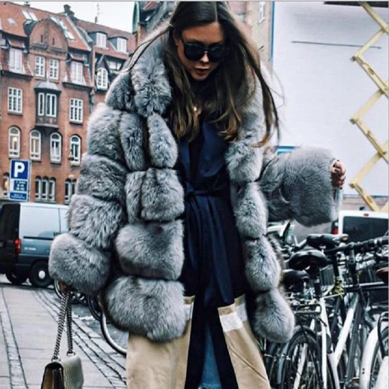 Fur coat new women winter hooded coat artificial 2023 fashion quality imitation mink fur coats women coat long thick fur