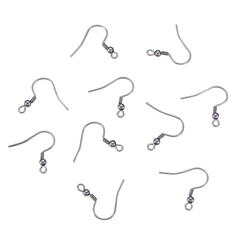200 Pair 304 Stainless Steel Earring Hooks Earring Wires for Jewelry Making,Stainless Steel Color,20.5x20x3mm Hole: 2.5x2mm F80