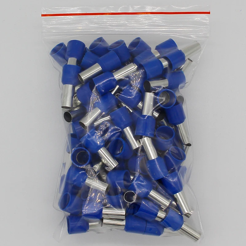 E16-12 Buis isolerende Geïsoleerde terminals 16MM2 Kabel Draad Connector Isolerende Crimp Terminal 100 stks/pak Connector E-