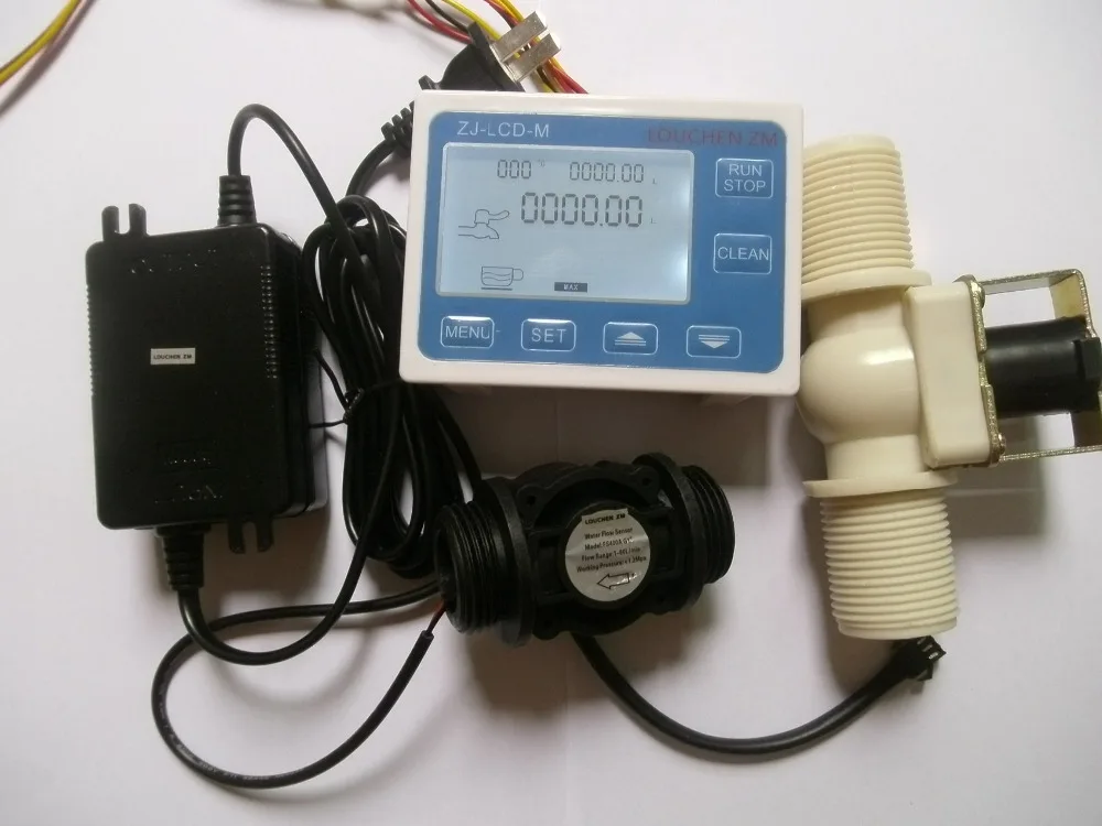 

LOUCHEN ZM G1" Water Flow Control LCD Display Flowmeter +Flow Sensor +Solenoid valve +Power Adapter