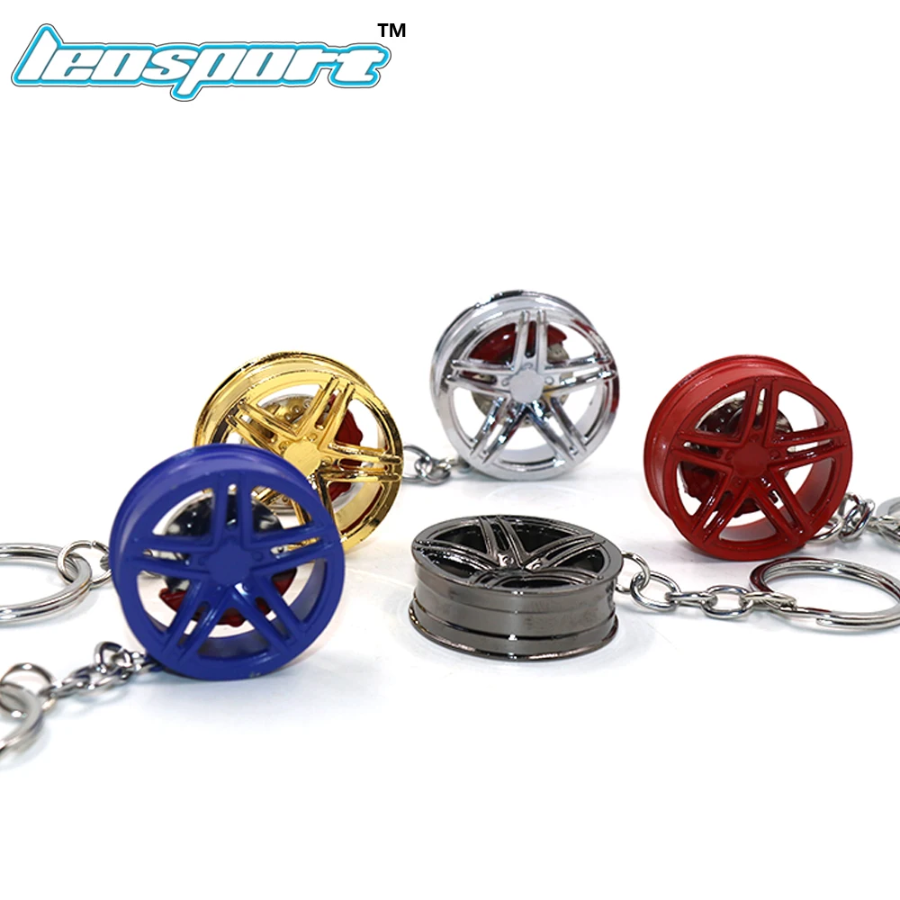 LEOSPORT-RIM wheel keychain Car wheel Nos Turbo keychain key ring metal with Brake discs 005