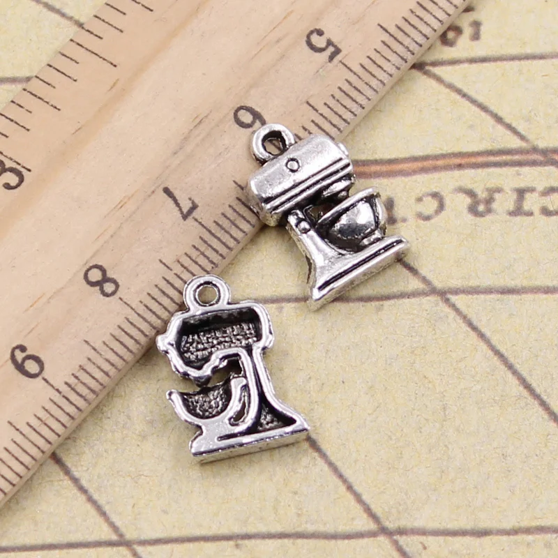 25pcs Charms Electric Mixer Kitchen Cooking 16x10mm Antique Bronze Silver Color Pendants Making DIY Tibetan Finding Jewelry