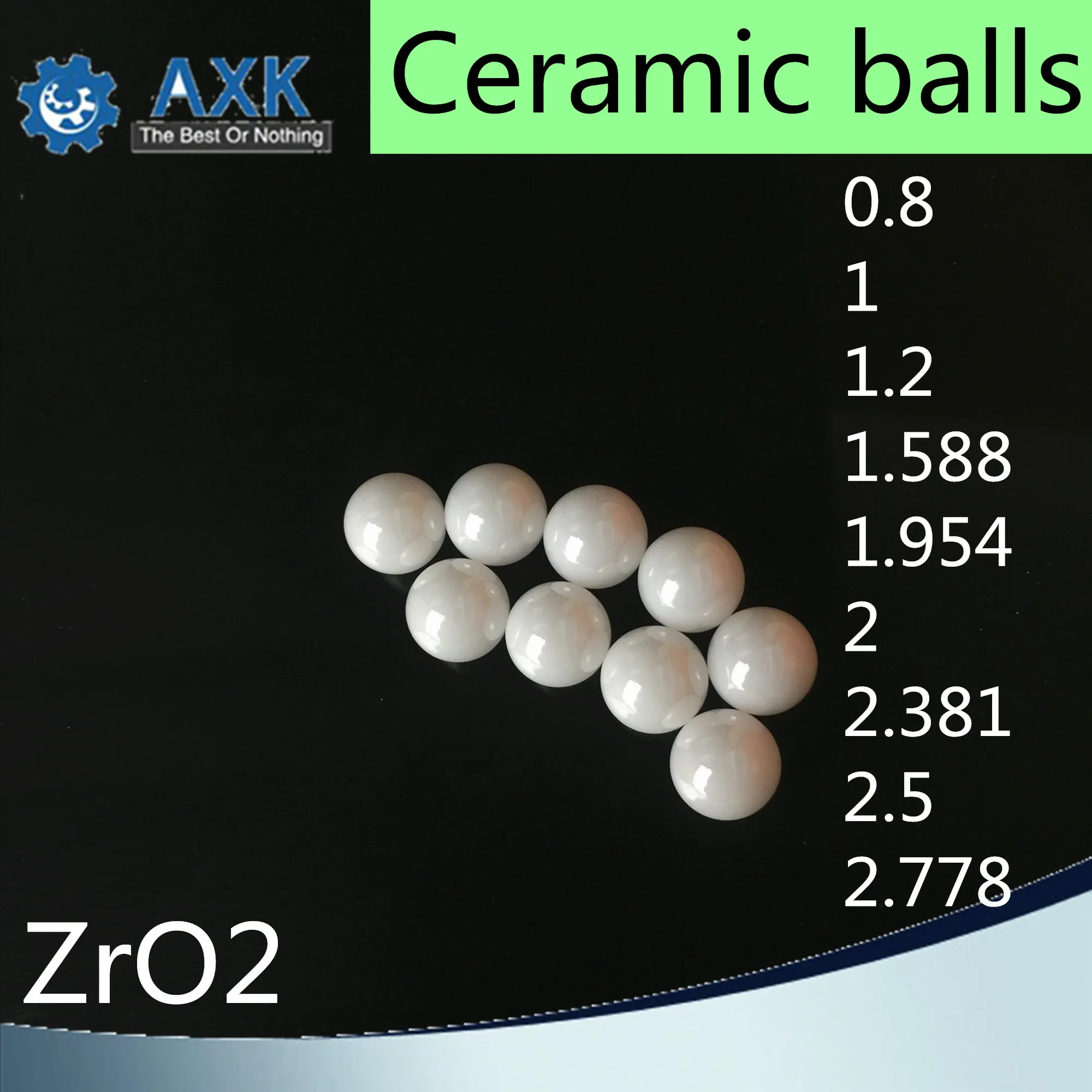 ZrO2 Ceramic balls 0.8 1 1.2 1.588 1.984 2 2.381 2.5 2.778 ( 10 PC) Zirconium Dioxide G5 Precision Ball