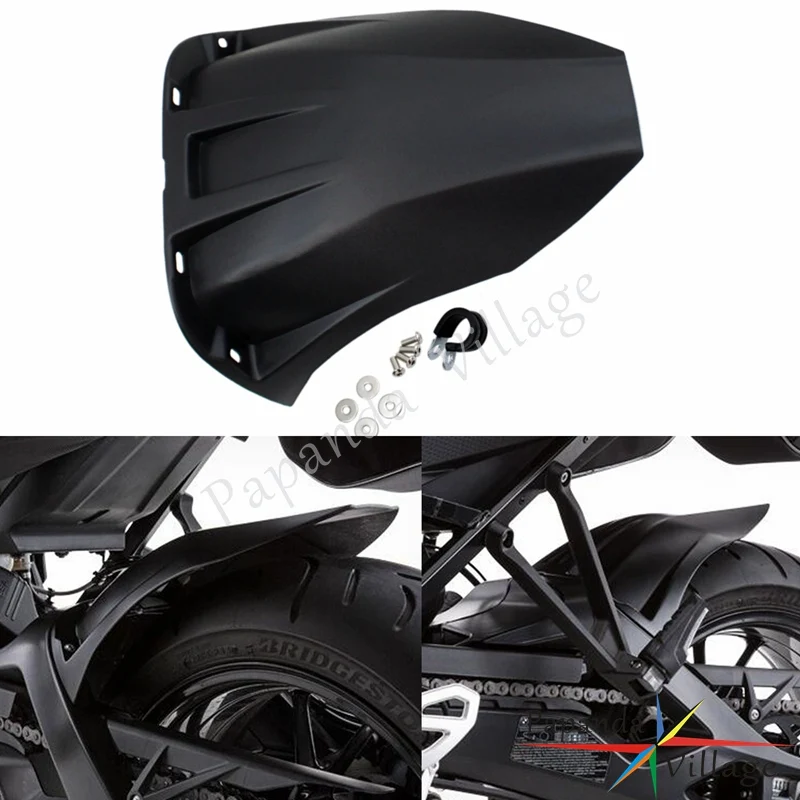 Papanda Motorcycle ABS Plastic Black Rear Mudguard Fender Extender Extension for BMW S1000XR 2015-2017