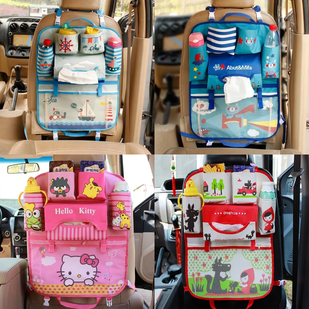 Cartoon Car Organizer Cute Cartoon Car Seat Back  Storage Bags Hanging Car Organizador Bags Pocket Car styling for Kids Children