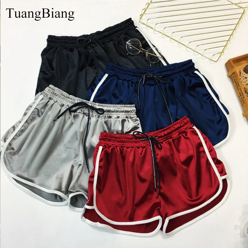 Jogger Striped Sport workout shorts Ladies Loose Lace up Womens Elastic Waist Shorts Summer Spring Patchwork Gym Athletic Shorts