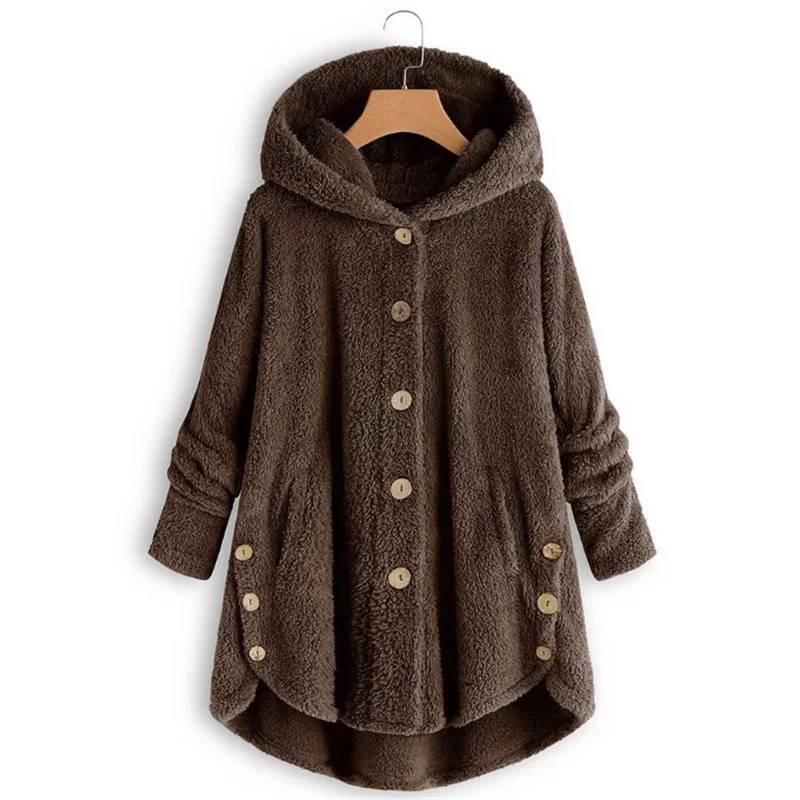 Women's Jacket 2025 Autumn spring Winter New Fashion Hairy Coat Warm Fluffy Jacket Overcoat Hooded Sweater Outerwear Female 5XL