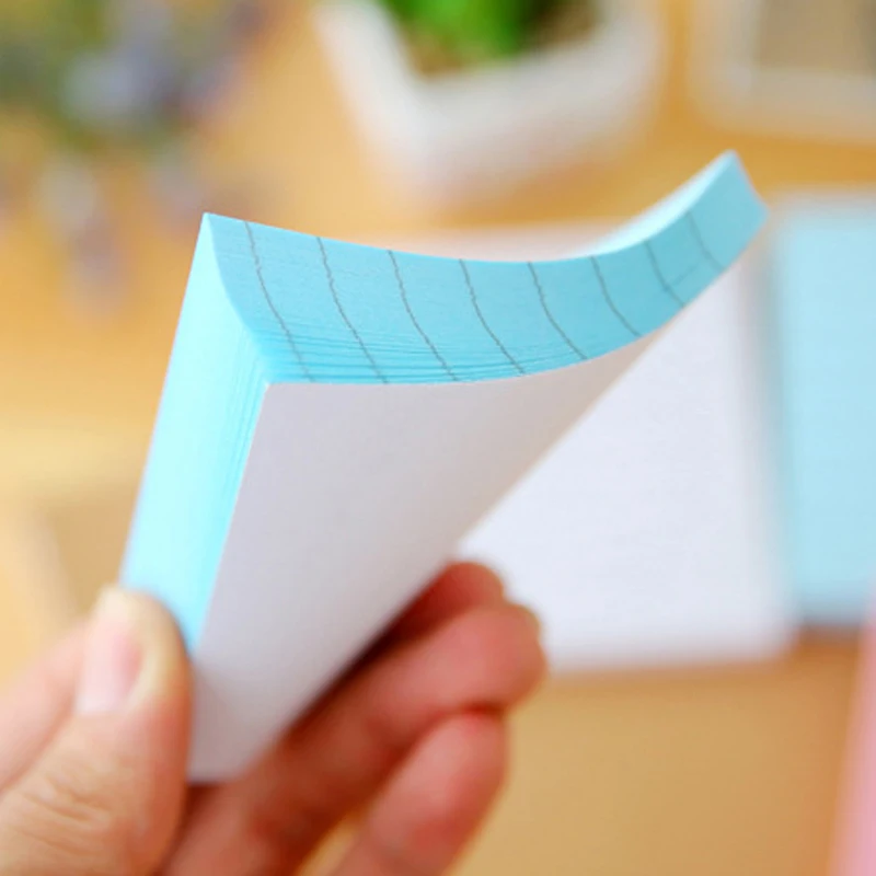 Square Soild Candy Color Sticky Notes Memo Pad 80 Pages Sticker Bookmark Paper Writing School Office Stationery