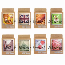 40pcs/box 8 designs Optional cartoon animals retro Landscape/Life/Flag/Love mini Gift greeting card set postcard Message card