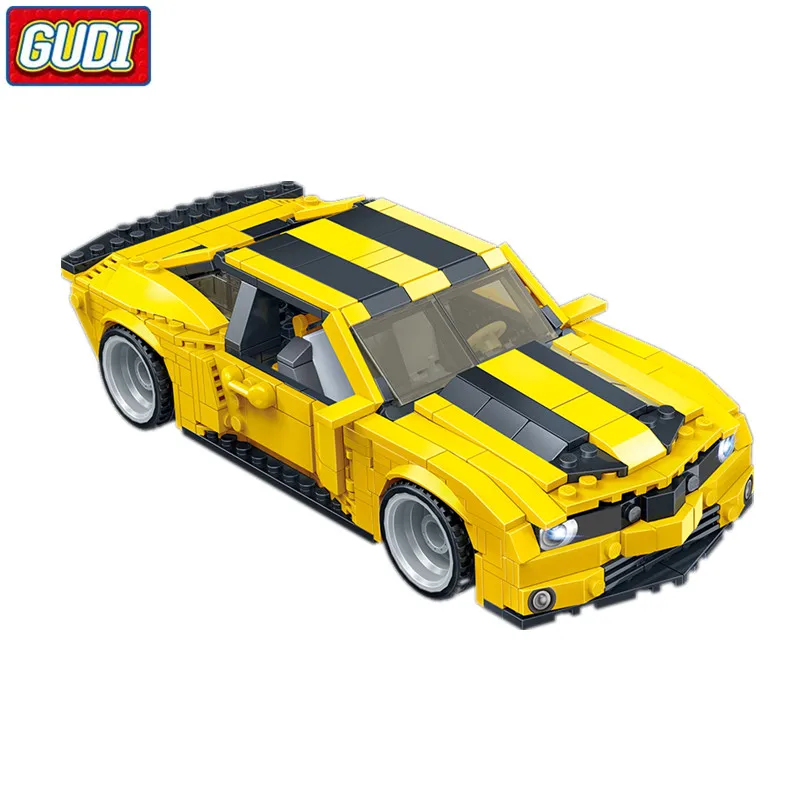2 in 1 Big Robot Yellow Car Blocks 584pcs Building Blocks Set Bricks Assembled Models Educational Toys For Children Gift 8715
