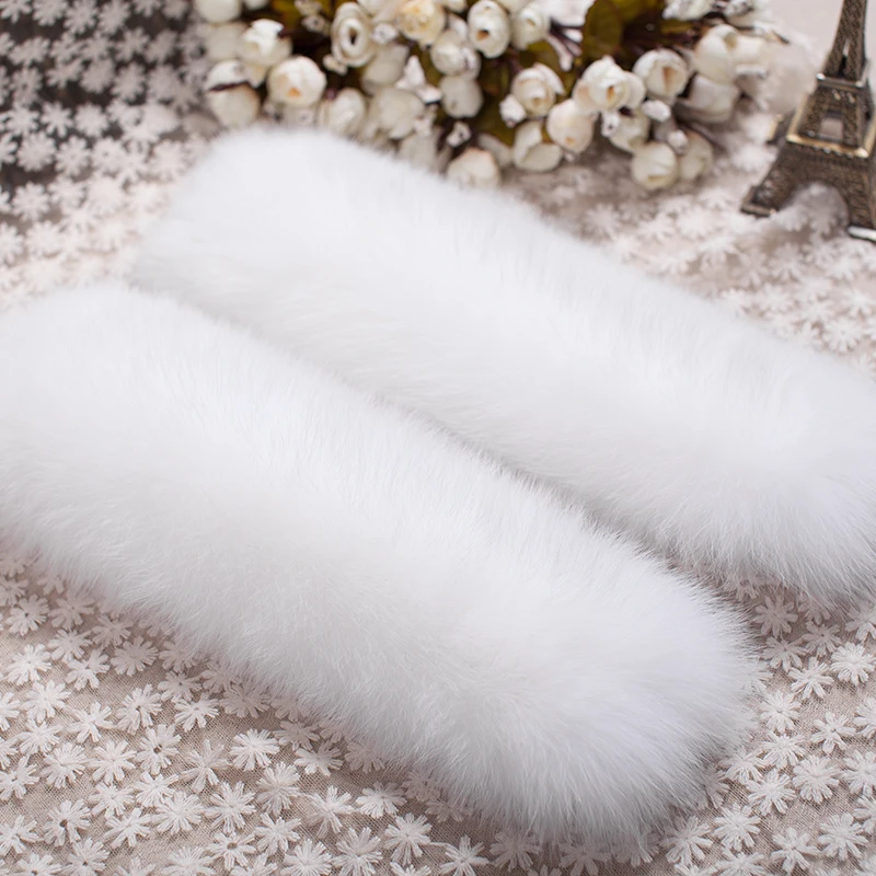 NEW Fashion Women Winter Real Fox Fur Cuff Sleeve Lady Hand Wear White/Pink Genuine Raccon Fur Cuffs Decoration Bracelet