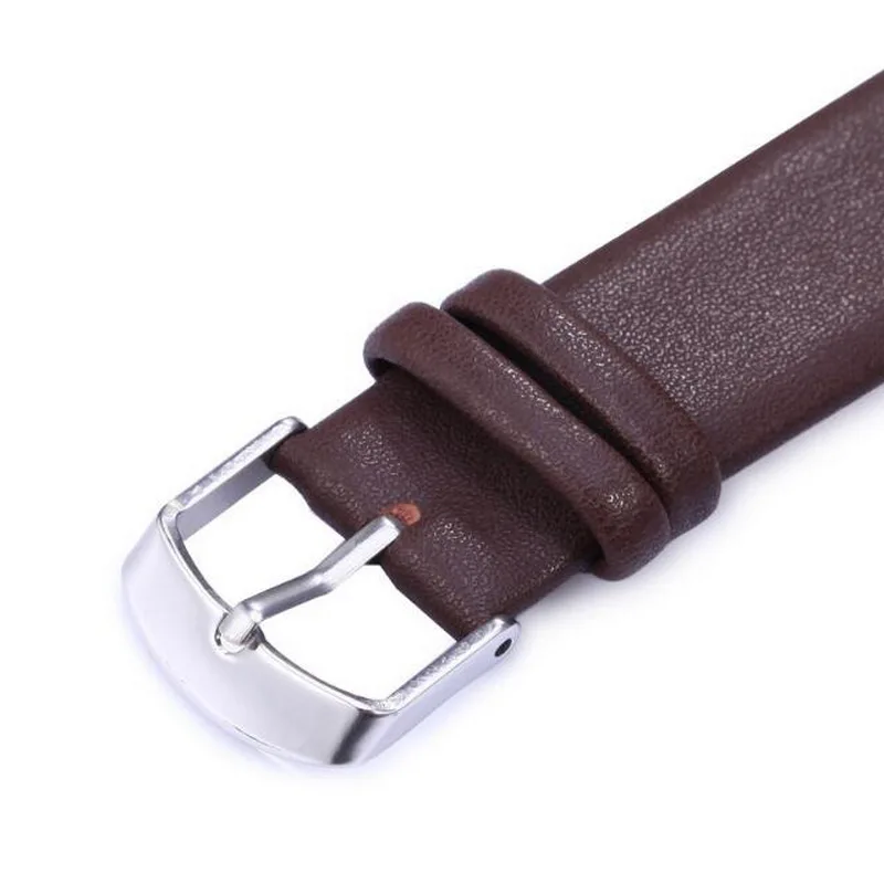 Leather Watch Band Wrist Strap 12 14 16 18 20 22mm Steel Buckle Replacement Bracelet Belt Black Brown Red White