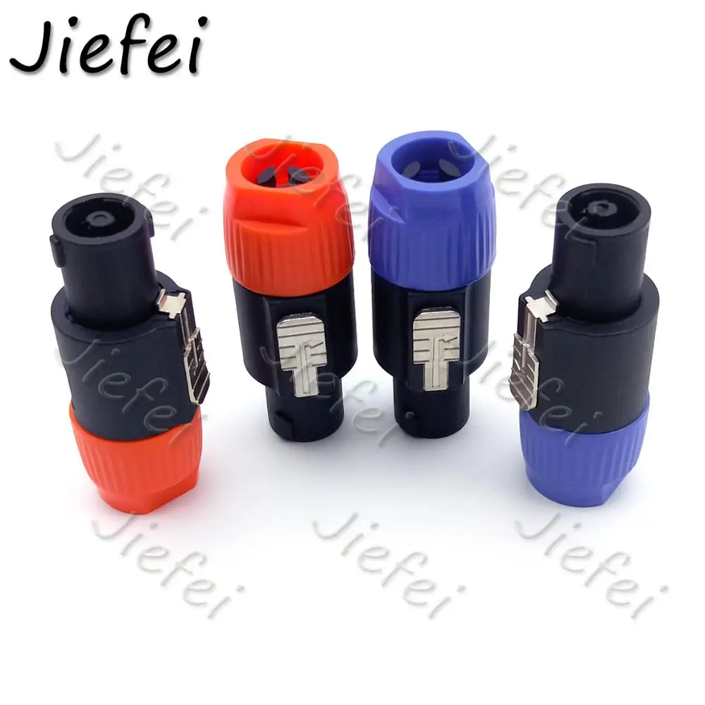 4set 4 Poles NL4FC Speakon Male Plug+4 Pin Powercon Female Panel Mount Professional Power Plug Jack Socket Connector