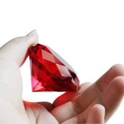 6cm Ruby Red Color Crystal Glass Diamond Paper Weight Miniature Gorgeus Crystal Wedding Decoration Wedding Valentine Gifts