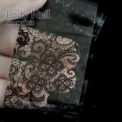 100cm x 4cm Black Lace Flowers Nail Art Transfer Foils Nail Sticker Decal Tip Decoration Glue Polish DIY Manicure Tools