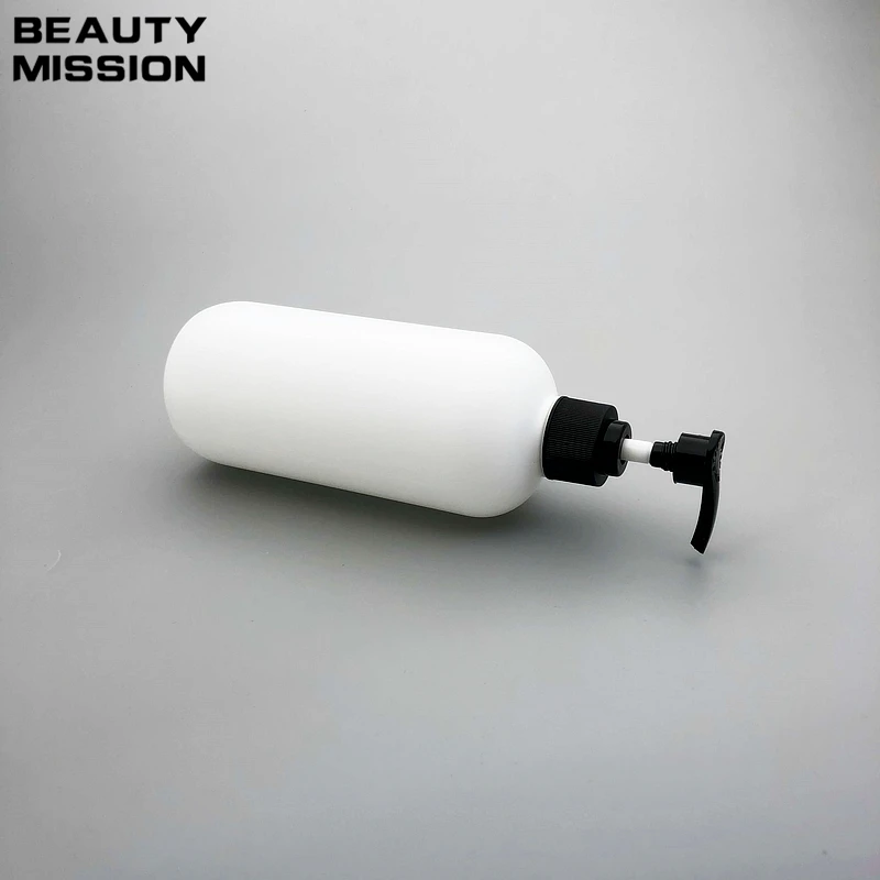 BEAUTY MISSION 500ml 10pcs High-grade White HDPE Bottle With Lotion Pump, Large Size for Shower Gel Shampoo Plastic Empty Bottle