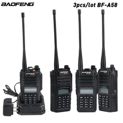 3pcs/lot Professional BAOFENG BF-A58 Waterproof Walkie Talkie Portable With SOS FM Radio CB Ham Radio Two Way Dual Band Vhf