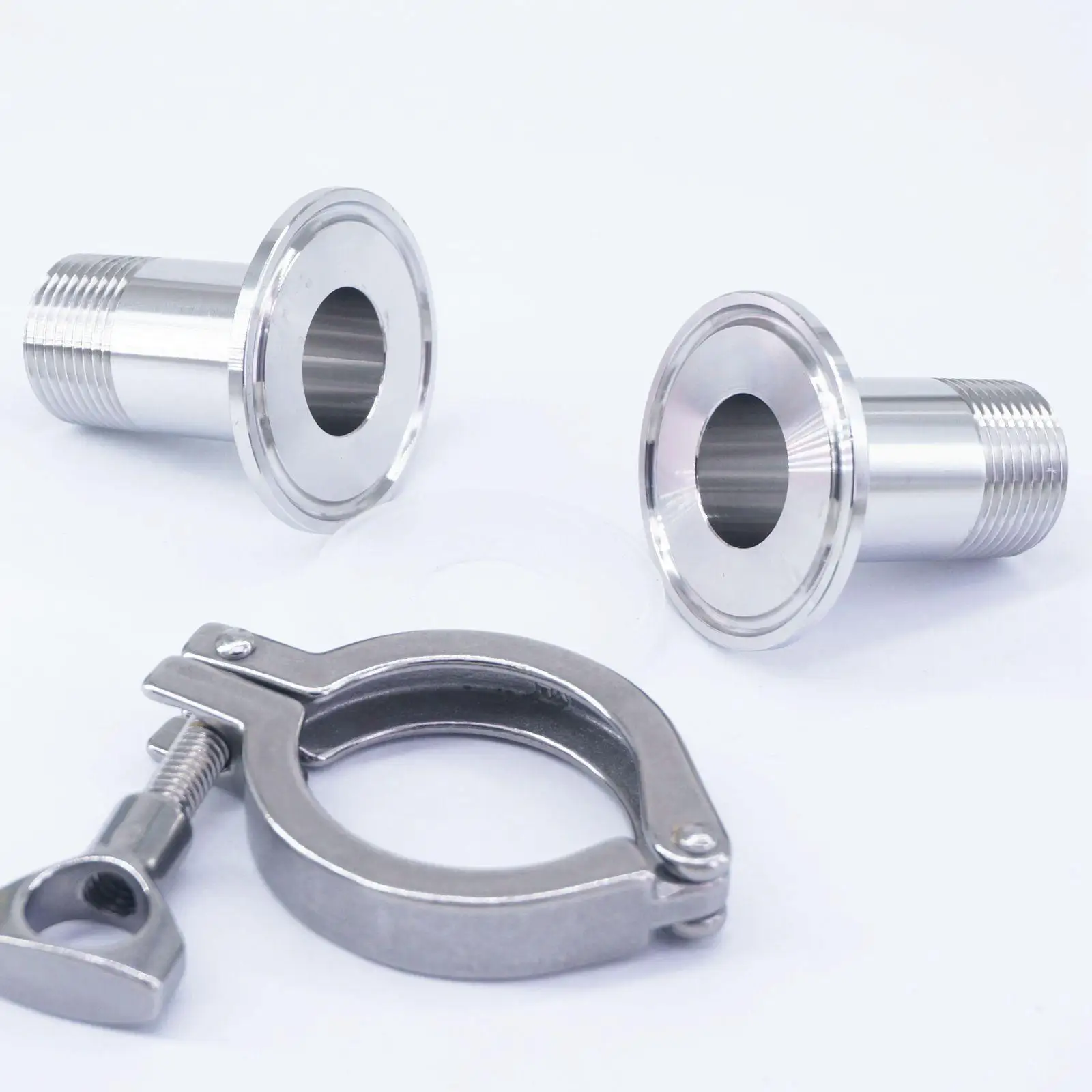 

A Kit 3/4" NPT Male x 1.5" Tri Clamp SUS 304 Stainless Steel Sanitary Fitting Union Set For Home Brew Beer